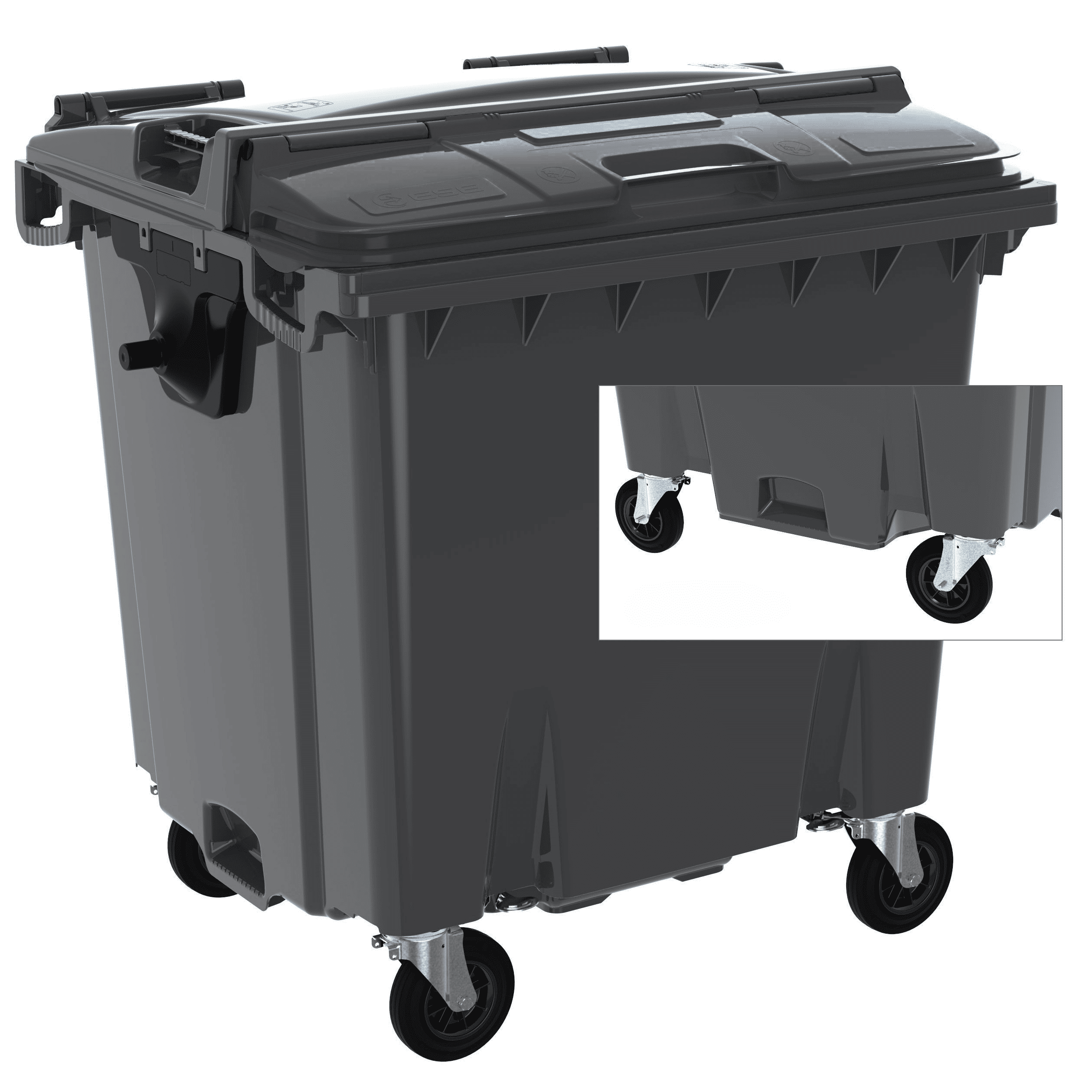 Контейнер для відходів 1100л, ESE, CL з кришкою Split Lid, колір сірий
